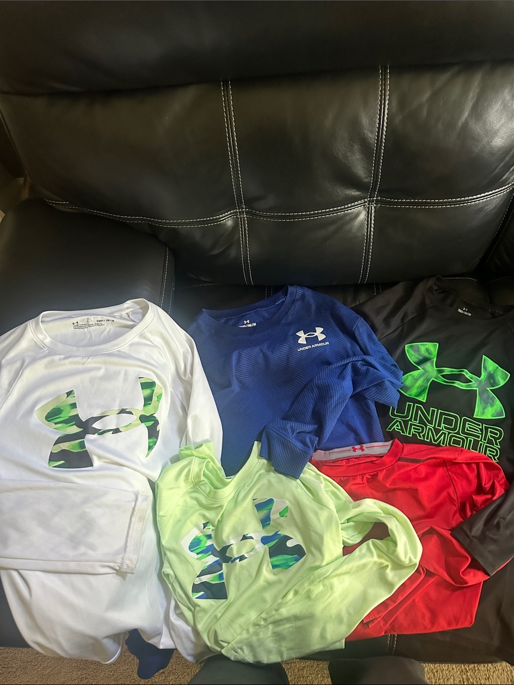 Under Armour Kids' Performance Long Sleeve Shirt - White/Neon Green